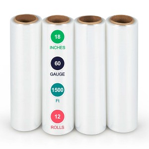 Costway 4/8/12/16 Rolls Stretch Film Heavy Duty Shrink Wrap 60 Gauge Clear Plastic Wrap Film - 1 of 4