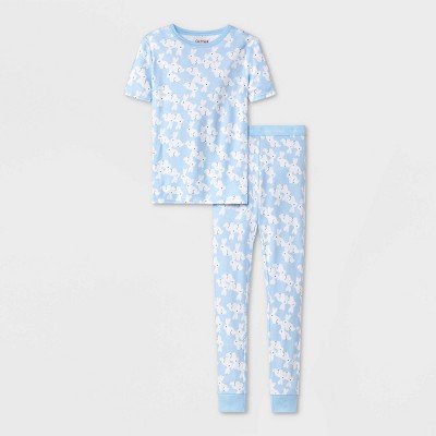 Kids' 2pc Easter Bunny Tight Fit Pajama Set - Cat & Jack™ Light Blue 