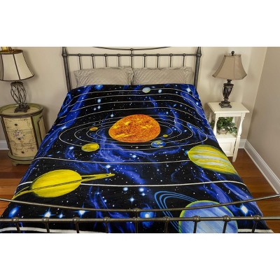 Queen Size Solar System Fleece Blanket for Boys