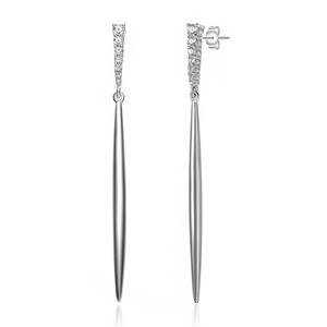 Guili Sterling Silver Icicle Spike Dangle Earrings with Colored Cubic Zirconia – A Striking and Fashionable Jewelry Piece for a Bold, Trendy Look - 1 of 2