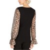 I.N.C International Concepts Womens Animal Print Sleeves Pullover Sweater, Black, X-Small - 2 of 2
