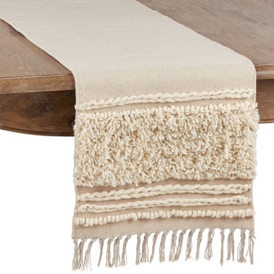 Saro Lifestyle Knot Appliqué Design Long Table Runner