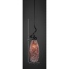 Toltec Lighting Capri 1 - Light Pendant in  Dark Granite with 5.5" Red Fusion Shade - 2 of 2