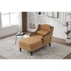 Upholstered Chaise Lounge Lazy Sleeper Sofa Bed Accent Chair Single Sofa Leisure Lounge Chair Reading Couch, Ergonomic Design, Chenille - ModernLuxe - 2 of 4