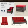 Bestier Patio Furniture Set, 5-Piece Wicker Conversation Set with Thick Cushion and Ottomans, Outdoor Rattan Sofa Chairs for Backyard, Garden, Porch - 4 of 4