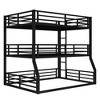Full/Full XL Over Full/Full XL Over Queen Bunk Bed with Safety Guardrails - 4 of 4