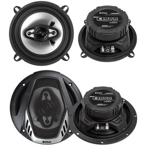 2) Boss NX524 5.25" 300W + 2) NX654 6.5" 400W 4-Way Car Audio Coaxial Speakers - 1 of 4