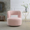 Modern Swivel Barrel Chair with 360° Base,Teddy Fabric Upholstered Reading Accent Chair,Round Swivel Chair for Living Room-Baofuwish - 2 of 4