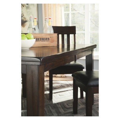 Transitional Smoky Dark Brown Oak Extendable Dining Table