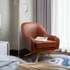 Pellebant Swivel Club Chair PU Leather Leisure Armchair Upholstered Accent Chair Brown - 2 of 4