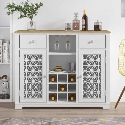 White discount wine hutch