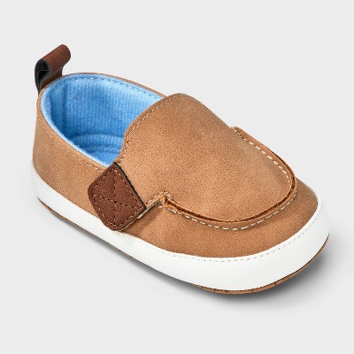 Image of Baby Boys' Dress Shoes - Cat & Jack™ Beige 9-12M: Infant Pull-On Sneakers, Non-Marking Sole, Soft Outsole, Closed Round Toe