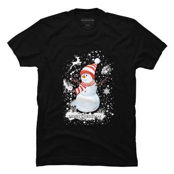 Men's Design By Humans Christmas snowman By werant T-Shirt