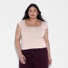 Women's Slim Fit Short Sleeve Square Neck T-Shirt - Wild Fable™ - 2 of 4