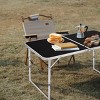 SEVOBAL Folding Table 4 Foot Portable Heavy Duty Plastic Fold-in-Half Utility Table Small Indoor Outdoor Adjustable Height, Black, 66"*64"*8.5" - 4 of 4