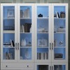 Famapy White 6 Door 3 Drawer Large Storage Cabinet Glass Door Built-in Light Strip Modern Style - 4 of 4