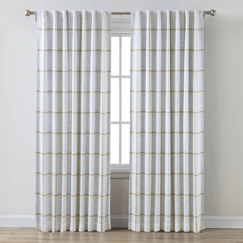 1pc 50 X84 Blackout Curtain Panel Gold, Target Light Blocking Curtains White