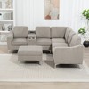 95.67" Convertible Corduroy Modular Sectional Sofa with Storage Ottoman, Console and USB Ports - 3 of 4