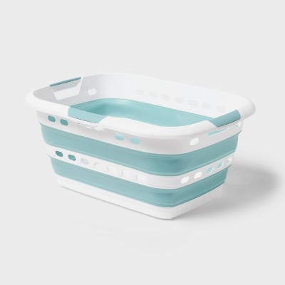 Collapsible Laundry Hamper Endcap White 1pc - Brightroom™