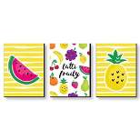 Big Dot of Happiness Tutti Fruity - Nursery Wall Art, Kids Room and Decor Frutti Summer Home Decor - Gift Ideas - 7.5 x 10 inches - Set of 3 Prints