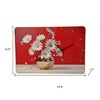 HomeRoots 24" Gold Red And White Solid Wood and Acrylic Silent Daisies Floral Wall Clock - 3 of 4