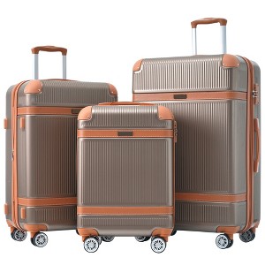 3pc Lightweight Luggage Sets,  Expandable Hardshell Spinner Suitcase with TSA Lock 20''/24''/28'' 4M -ModernLuxe - 1 of 4