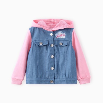 PATPAT Disney Princess Toddler Girls Rapunzel/Belle/Tiana 1pc Cotton Denim Hooded Jacket