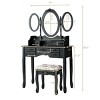 Tangkula Tri-Folding Mirror Vanity Makeup Set Dressing Table & Stool Unit w/ 7 Drawer - 3 of 4