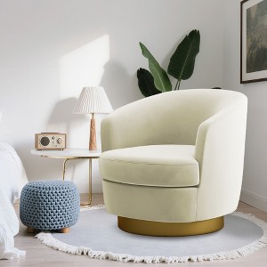 Likepay Velvet Swivel Accent Chair Barrel Chair, 360° Swivel Chair, Makeup Vanity Stool Modern Accent Chair for Living room Bedroom - 1 of 4