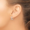 Black Bow Jewelry 1/10 Carat Diamond Huggie Round Hoop Earrings in Sterling Silver, 13mm - 3 of 4