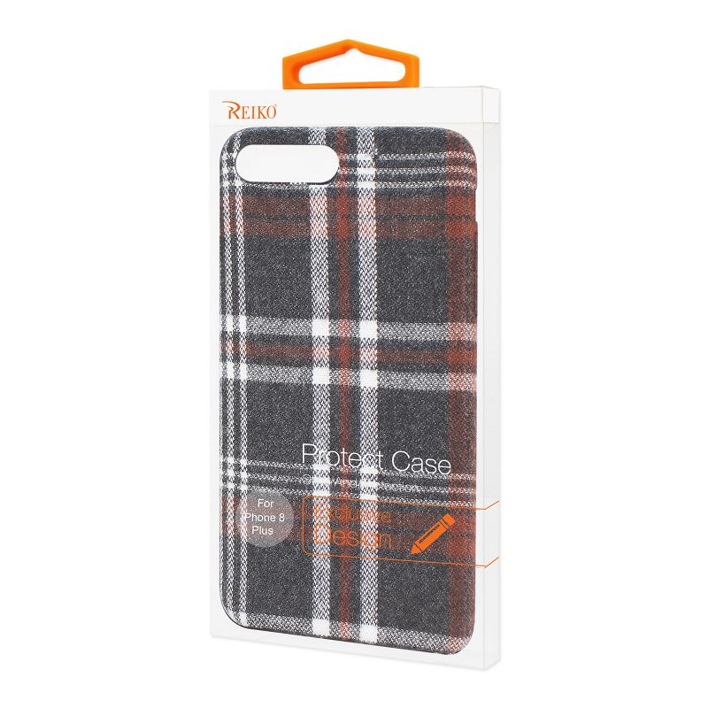 Reiko iPhone 8 Plus Checked Fabric Case in Brown, 4 of 5