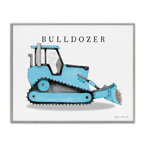 Stupell Industries Blue Bulldozer Construction Machine Framed Giclee Art - 1 of 4