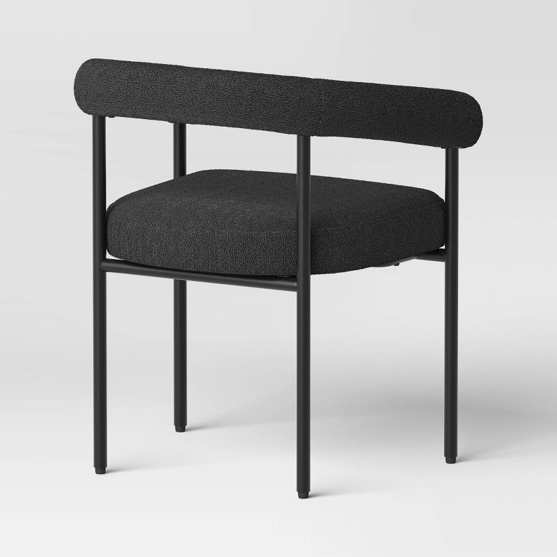Upholstered Barrel Dining Chair Black - Threshold™, 5 of 7