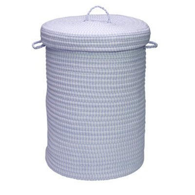 Colonial Mills Ticking Stripe Solids Hamper, 18" x 18" x 30", Blue
