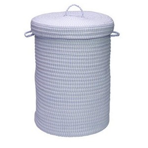 Colonial Mills Ticking Stripe Solids Hamper, 18" x 18" x 30", Blue - 1 of 1