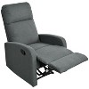 TinyHomie Modern Recliner Manual Recliner Home Theater Manual Recliner Chair with Adjustable Backrest for Living Room BeigeBlue - 3 of 4