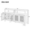 Bohemian Rattan Buffet Cabinet with Wood Frame and Push to Open Design Black - 3 of 4