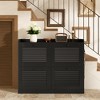 Large Shoe Storage Cabinet with 4 Flip Drawers, Narrow Shoe Cabinet for Entryway with Wooden Legs, Freestanding Hidden Shoe Rack Organizer for Hallway - 3 of 4