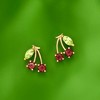 RS Pure by Ross-Simons 0.50 ct. t.w. Garnet and .20 ct. t.w. Peridot Cherry Stud Earrings in 14kt Yellow Gold - 4 of 4