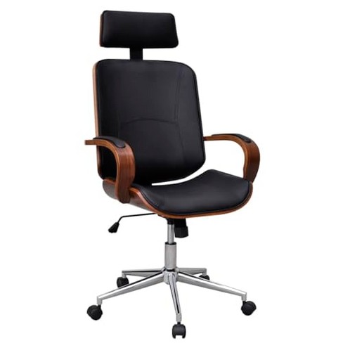 Vidaxl Swivel Office Chair With Headrest, Artificial Leather And ...