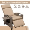 DOMETOUR Outdoor Recliner Chair, Hand-Woven Wicker, Flip Table, Adjustable Angle, Thick Cushions, Indoor/Outdoor, Beige - 4 of 4
