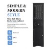 Tall Bathroom Storage Cabinet with Drawer and Doors, Freestanding MDF Cabinet with Adjustable Shelf, Space-Saving Slim Organizer - 2 of 4