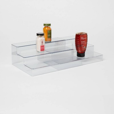 (SIDE CRACKED) Plastic 3-Tier Expandable Shelf Clear - Brightroom™: Kitchen & Pantry Organizer, Polyethylene, Spot Clean, 13.5 Width