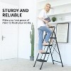 Ladder stool with 4-level anti-skid pedal,lightweight, portable folding ladder with handle,multi-purpose steel ladder - 3 of 4