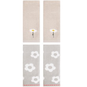 REGALWOVEN 4 Pcs Bathroom Soft Absorbent Cotton Hand Towels - 1 of 4