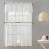 2pc 58"x24" No. 918 Ariella Floral Lace Sheer Rod Pocket Kitchen Curtain Tier Pair - 4 of 4