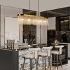 LNC Ardanidula 5-Lights 43.3" Luxury and Glam Rectangle LED Kitchen Island Lights, Gold - 4 of 4