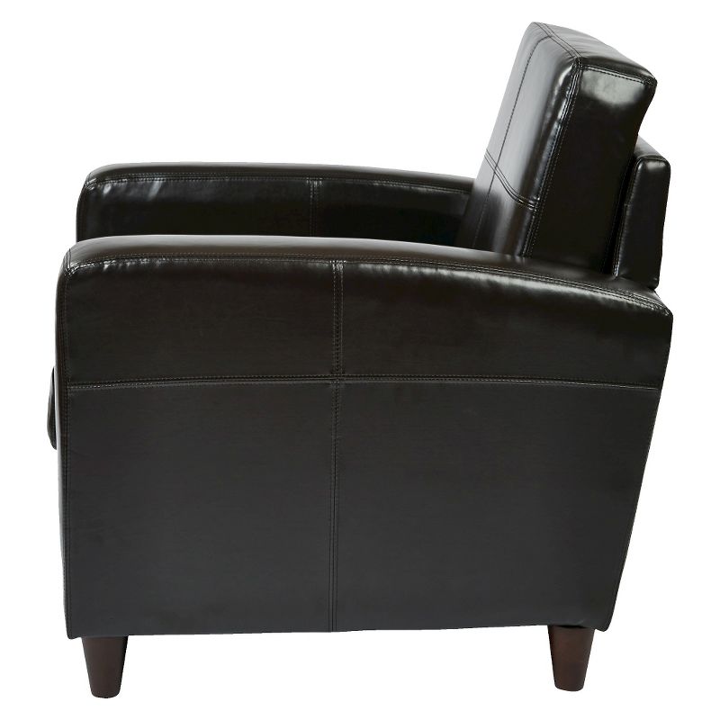 Venus Eco Leather Upholstered Club Chair Espresso - OSP Home Furnishings, 6 of 18