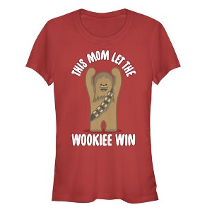 Juniors Womens Star Wars Mother's Day Mom Let Wookiee Win T-Shirt - 1 of 3