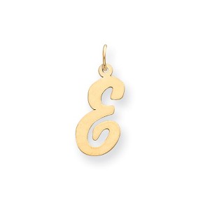 Black Bow Jewelry 14k Yellow Gold, Madison Collection, Medium Script Initial Pendant A-W - 1 of 4